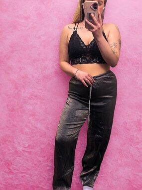 St. Tropez (A Carole Little Company) Metallic Wide Leg Vintage 1980’s Pants